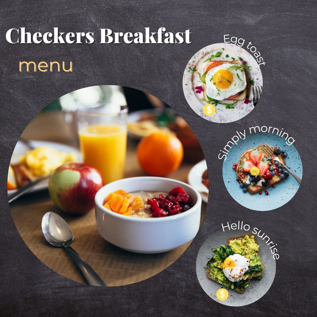 Checkers Breakfast Menu